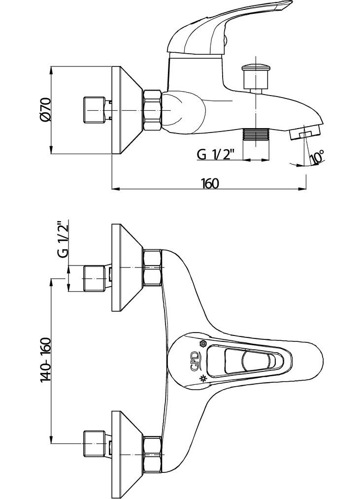 GPD Adrio Bathroom Faucet MBB120  - Image 2