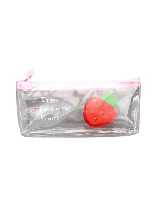 NIBEMINENT Cute Fruit Transparent Pencil Bag Clear