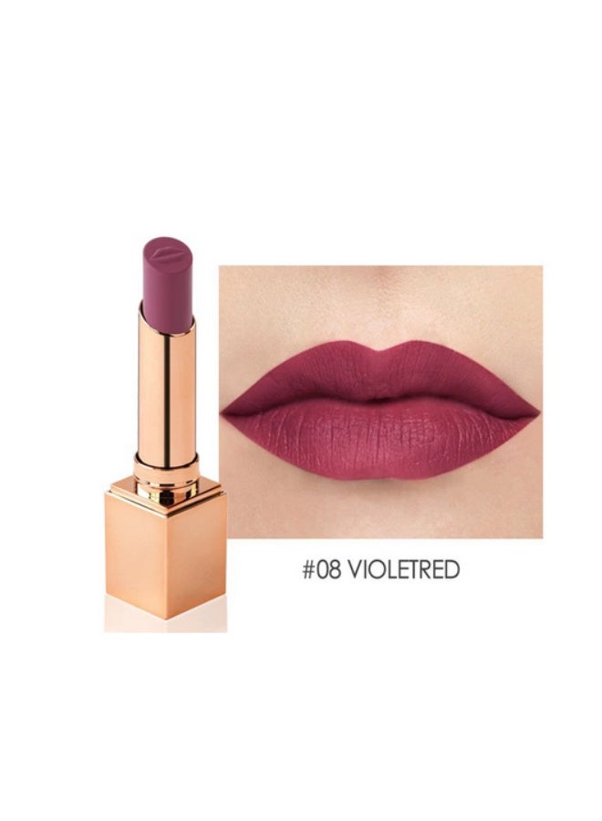 STAGENIUS Long Wear Matte Silky  Moisturizing  Lipstick #08 VIOLETRED - Image 1