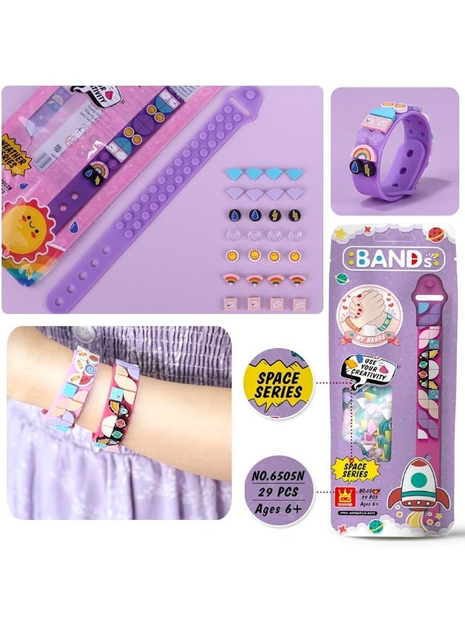 SIENON Bracelets 6PCS, Kids Building Blocks Dots Bracelets, DIY Creative Craft Bracelet Making Kit for Kids, Friendship Bracelets, Dots Construction Toys Kit for Birthday for Girls Boys - Image 3