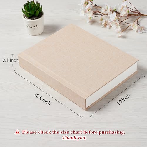 Pssoss Photo Album 8x10 with Writing Space Linen Cover 8x10 Photo Album Book Holds 30 Photos Ideal for Wedding Theme-Album and Baby Photo Albums (Beige,30 Pockets) - Image 2