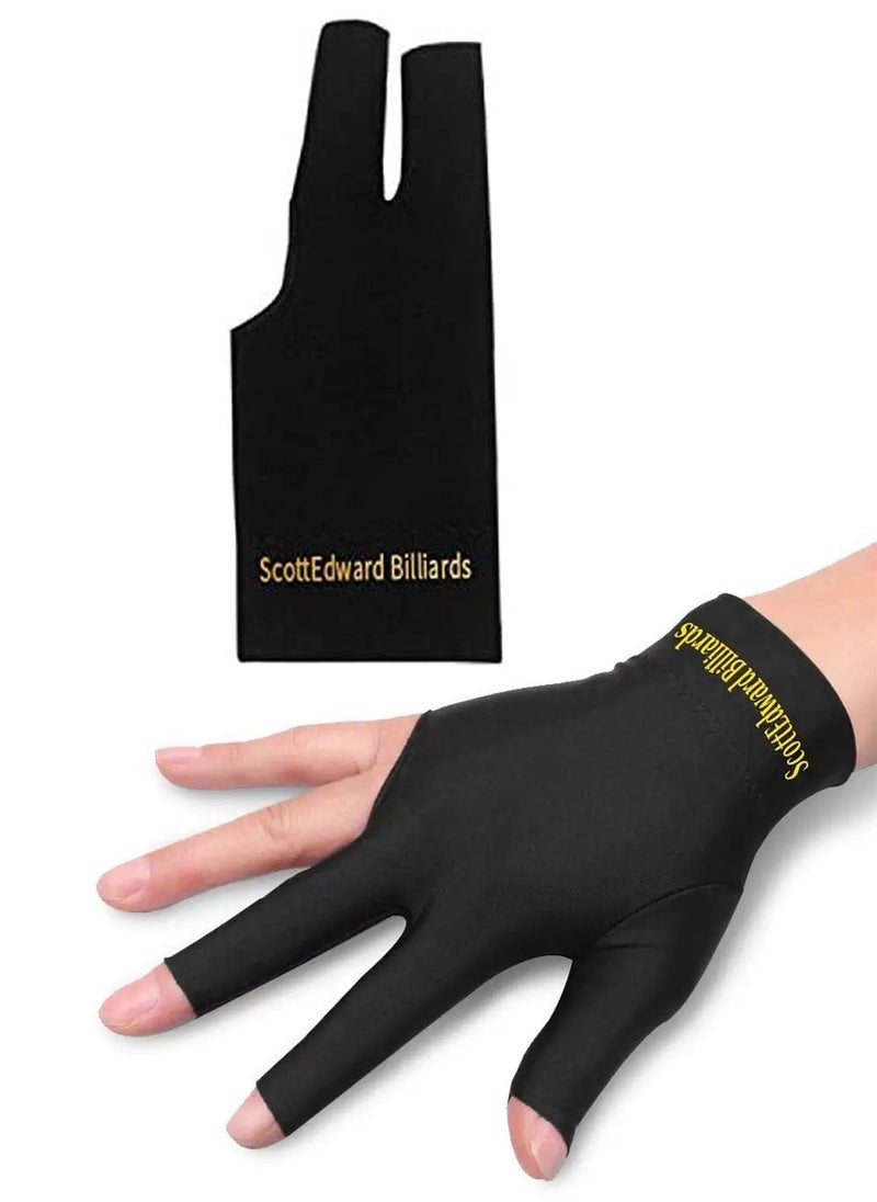 Scott Edward Billiard - High Quality Breathable 3 Finger Billiard Glove Snooker Glove Pool Glove For Professional Table Player Control Your Cue And Play Your Stroke With Full Control And Class - Image 1