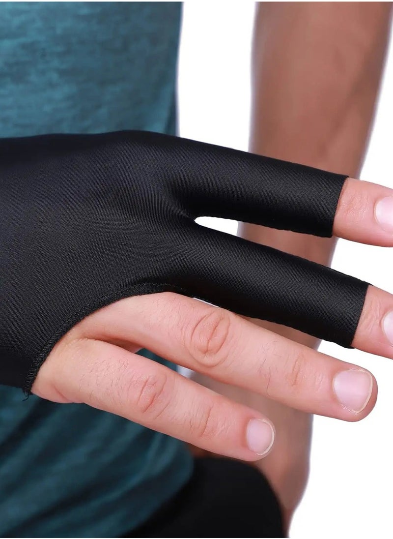 Scott Edward Billiard - High Quality Breathable 3 Finger Billiard Glove Snooker Glove Pool Glove For Professional Table Player Control Your Cue And Play Your Stroke With Full Control And Class - Image 1
