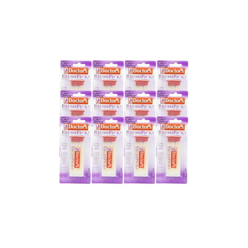 BrushPicks Interdental Toothpicks, 120 Count. (Pack of 12)