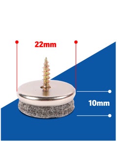 KASTWAVE Furniture Felt Pads 22MM Diameter Felt Pads for Furniture Feet 5MM Thick Chair Leg Floor Protectors Furniture Pads with Easy Screw Installation are Ideal Floor Protector Pads  - Image 3