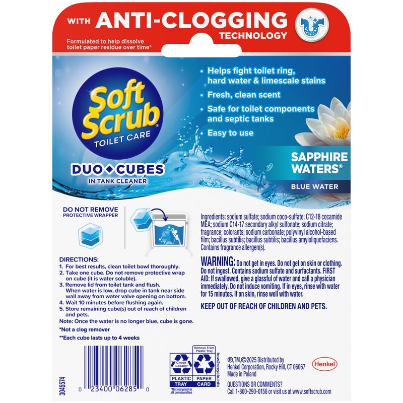 Soft Scrub DuoCubes In-Tank Toilet Cleaner, 2ct, Sapphire Waters (7 Pack) - Image 2