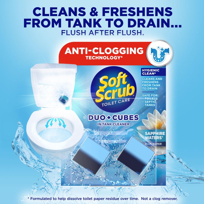 Soft Scrub DuoCubes In-Tank Toilet Cleaner, 2ct, Sapphire Waters (7 Pack) - Image 3