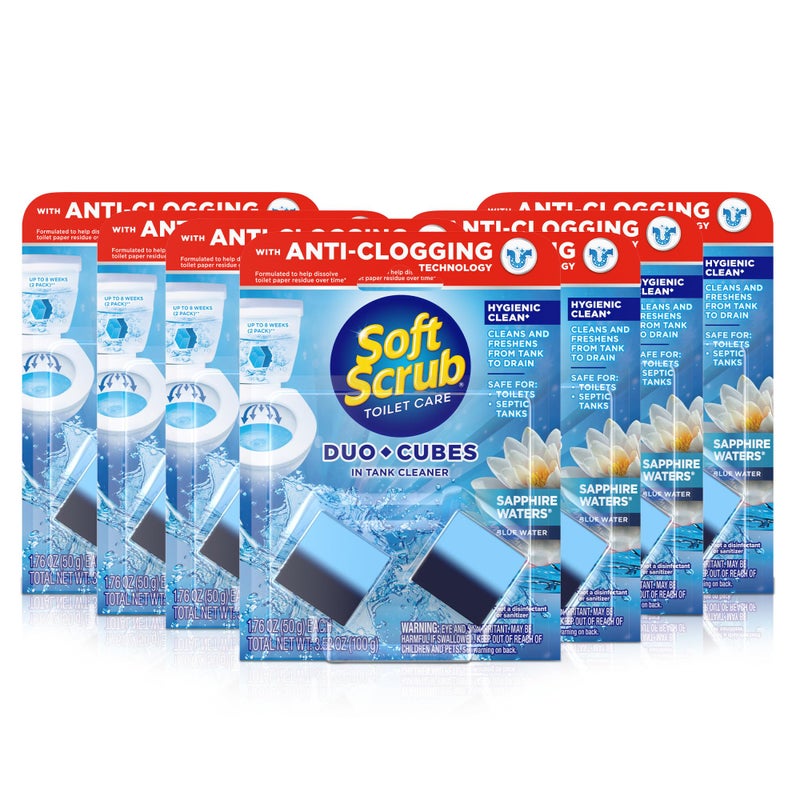 Soft Scrub DuoCubes In-Tank Toilet Cleaner, 2ct, Sapphire Waters (7 Pack) - Image 1