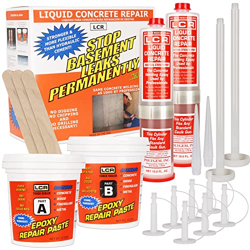 LCR Polygem LCR Epoxy Concrete Crack Repair Kit - Stops Leaks - High-Performance Structural Bonding - Professional Grade - Reliable & Effective - DIY Friendly - Versatile - Wood, Fiberglass, Metal & More - Image 1