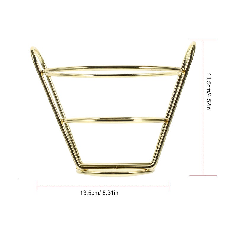 Gold Metal Fried Food Basket with Hollow Out Design for Fast Food Serving - Image 3