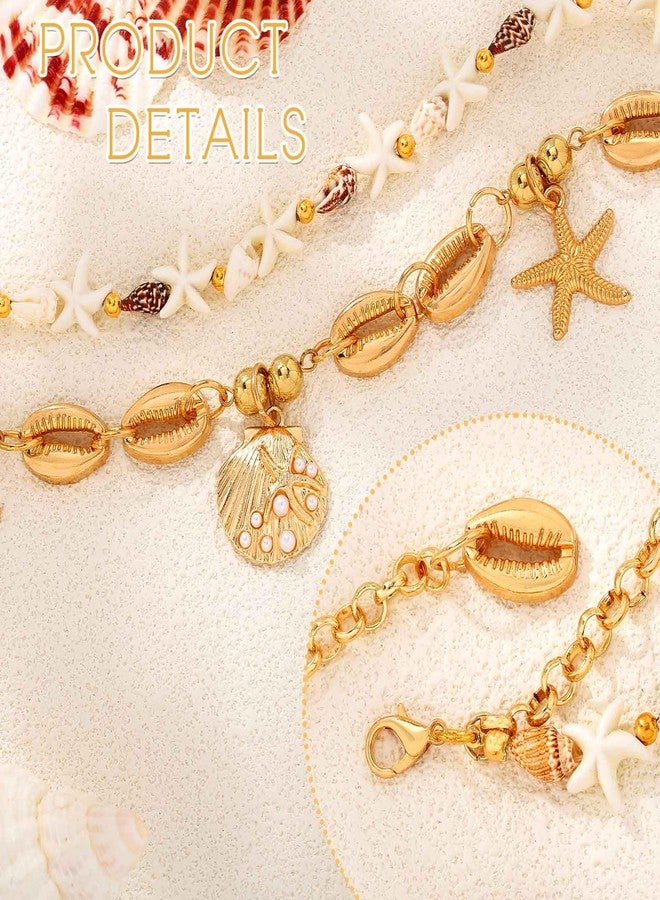 ELABEST ELSBEST Seashell Belly Chain Beach Waist Chain Gold Layered Starfish Jewelry for women - Image 5