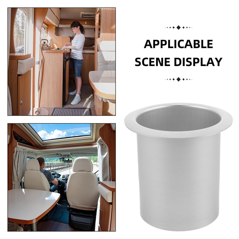 Silver Aluminum Car Cup Holder Insert Replacement For RV Boat Truck Console - Image 4