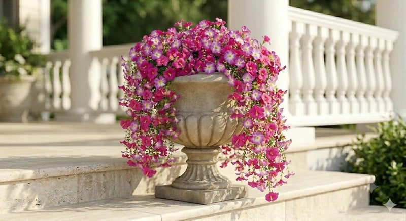 AirSun Artificial Morning Glory Flower Vines, 2pcs Hanging Plants Silk Garland Fake Green Plant Home Garden Wall Fence Indoor Outdoor Wedding Birthday Decor - Image 5
