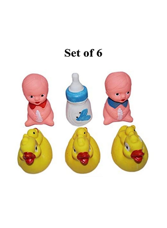 إيكان ألعاب استحمام عشوائية من المطاط تصدر أصوات صرير من إيكان، 6 قطع، إكسسوارات استحمام للأطفال الصغار (متعددة الألوان) - Image 4