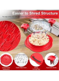 General Meat Shredder, Meat Claws Shredder for Meat, Upgraded Shred Machine Chicken Shredder with Handles and Non Skid Base Dishwasher Safe - Red  - Image 3