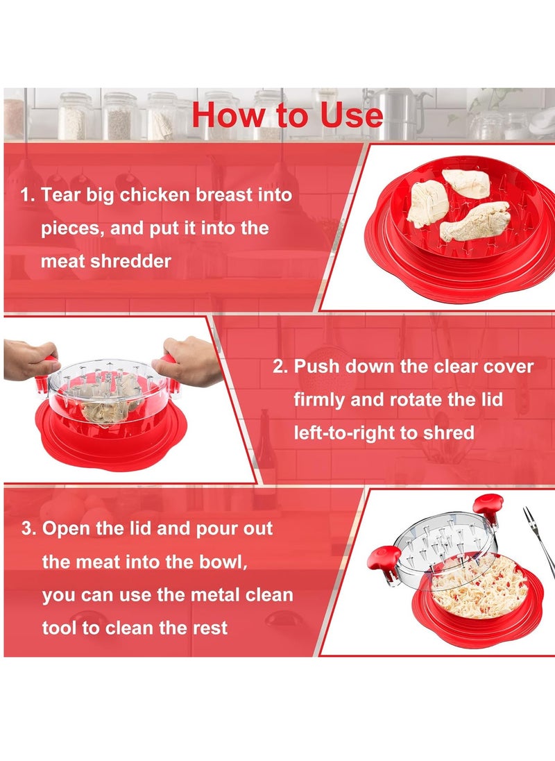 General - Meat Shredder, Meat Claws Shredder for Meat, Upgraded Shred Machine Chicken Shredder with Handles and Non Skid Base Dishwasher Safe - Red - Image 1
