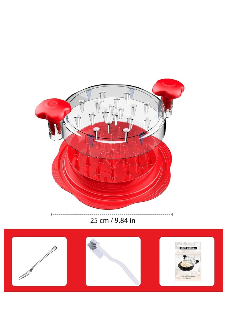 General - Meat Shredder, Meat Claws Shredder for Meat, Upgraded Shred Machine Chicken Shredder with Handles and Non Skid Base Dishwasher Safe - Red - Image 1
