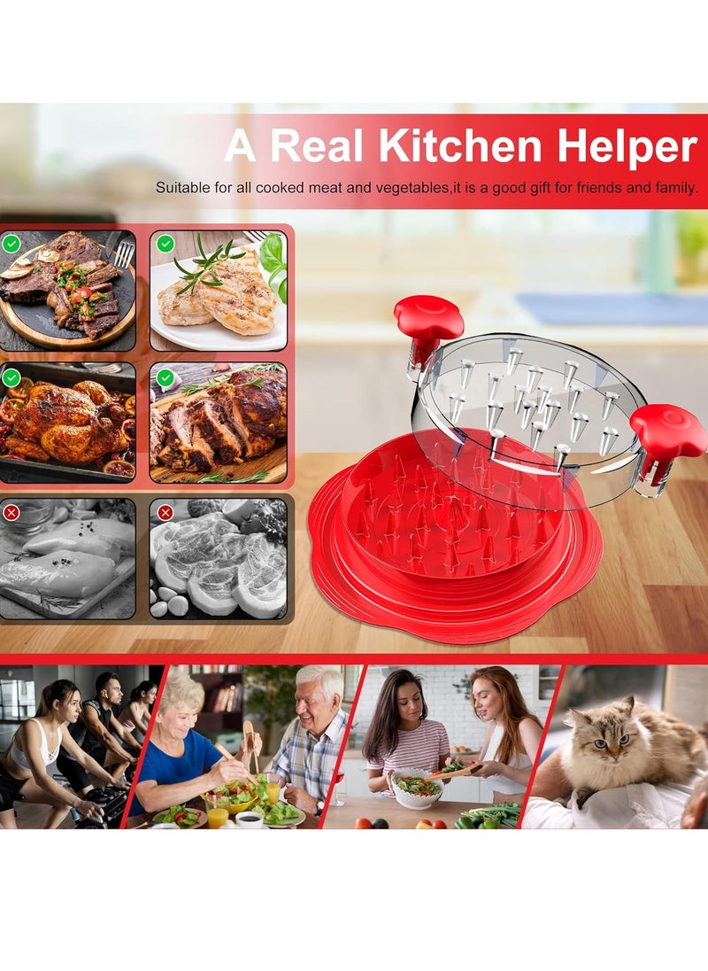 General - Meat Shredder, Meat Claws Shredder for Meat, Upgraded Shred Machine Chicken Shredder with Handles and Non Skid Base Dishwasher Safe - Red - Image 1