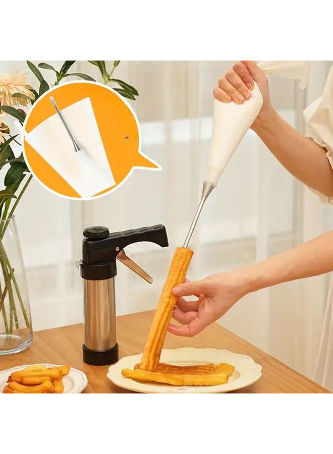 Heavy Duty Metal Churros Maker With Easy Press Lever For Homemade Desserts Stable Base - Image 2