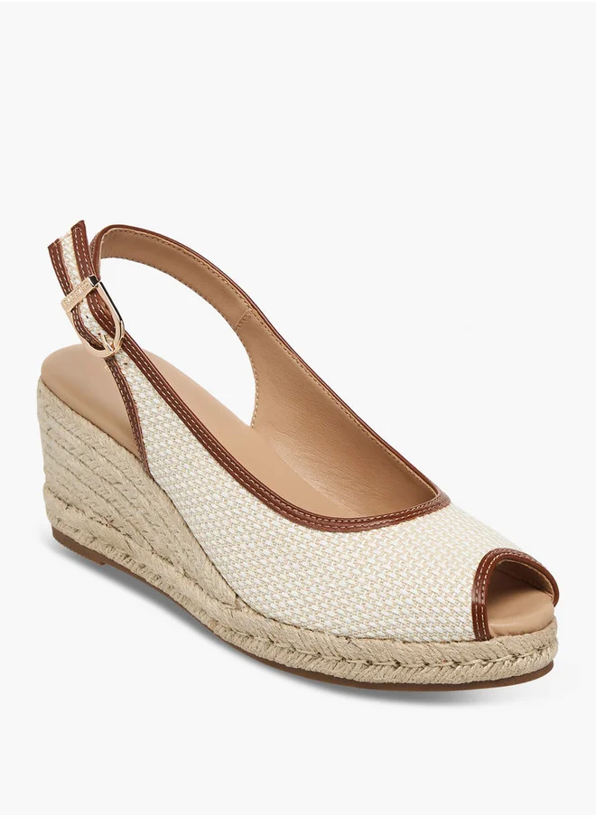 سيليست Women's Textured Wedge Heel Sandals with Buckle Closure