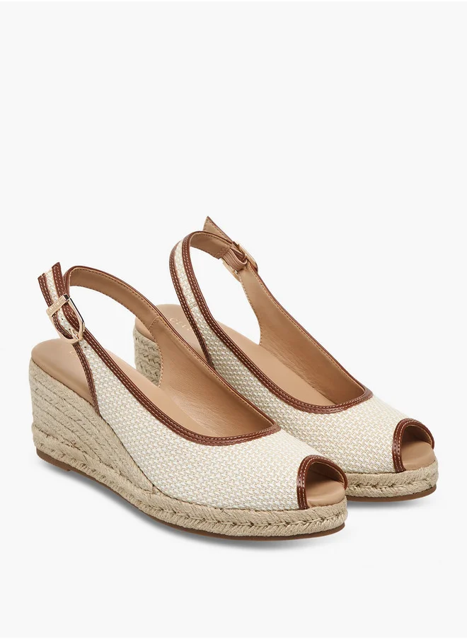 سيليست Women's Textured Wedge Heel Sandals with Buckle Closure