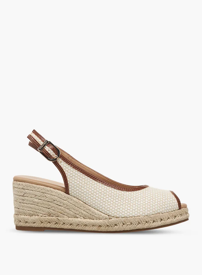 سيليست Women's Textured Wedge Heel Sandals with Buckle Closure
