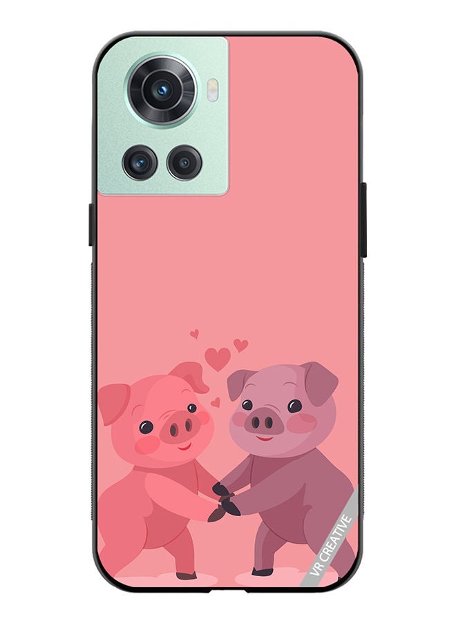 VR CREATIVE Protective Case Cover For OnePlus 10R Love Pig Design Multicolour - Image 1