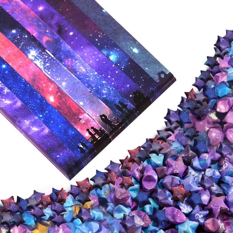 Hvogvok Origami Paper Stars, Colorful Handcraft Origami Lucky Star Paper DIY Paper Arts Creativity Hand Art Crafts (Starry sky gradual change(540) sheets) - Image 4