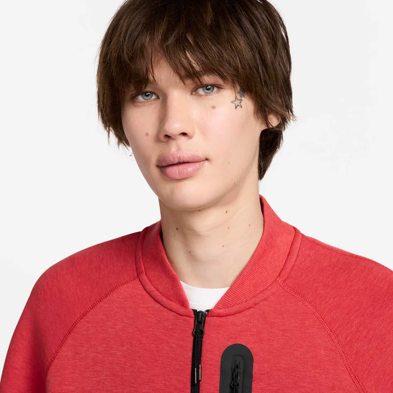 Nike Red Men's Sportswear Tech Fleece Bomber Jacket for Men | Best Price UAE