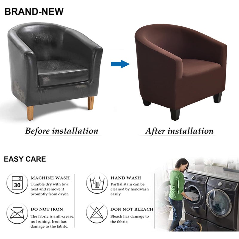 NILUOH Club Chair Slipcover Stretch Tub Chair Cover Barrel Chair Covers Armchair Covers Sofa Cover Furniture Protector for Living Room (05) - Image 5