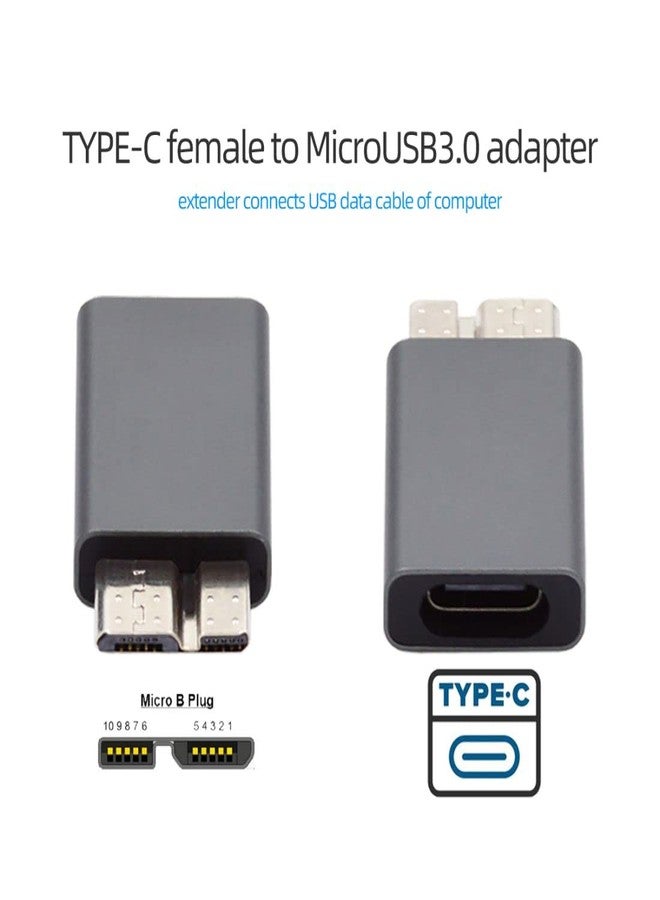 chenyang Micro B to USB Adapter,Micro B Male to USB C Female 10Gbps Data Transfer 5V1.5A Fast Charging Aluminum Alloy Converter Adapter for Hard Disk/Phone - Image 2