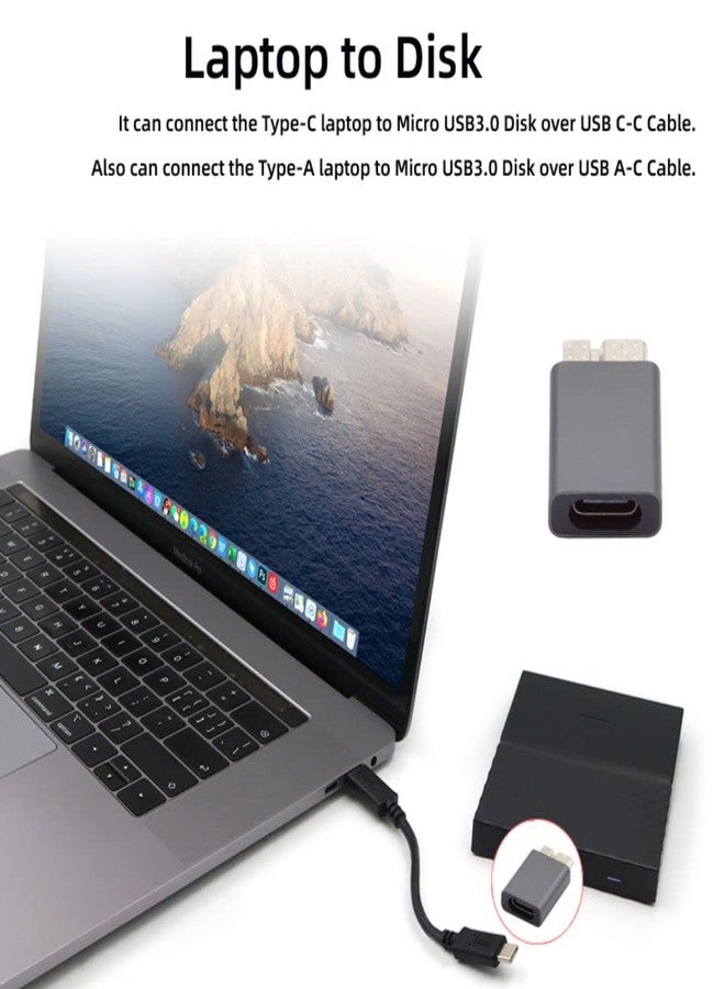 chenyang Micro B to USB Adapter,Micro B Male to USB C Female 10Gbps Data Transfer 5V1.5A Fast Charging Aluminum Alloy Converter Adapter for Hard Disk/Phone - Image 4