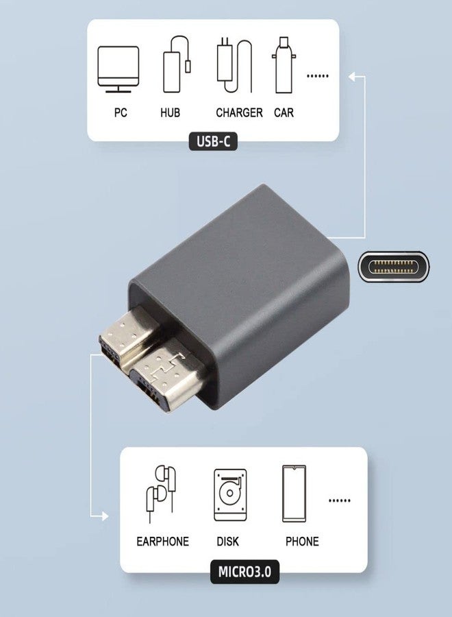 chenyang Micro B to USB Adapter,Micro B Male to USB C Female 10Gbps Data Transfer 5V1.5A Fast Charging Aluminum Alloy Converter Adapter for Hard Disk/Phone - Image 5