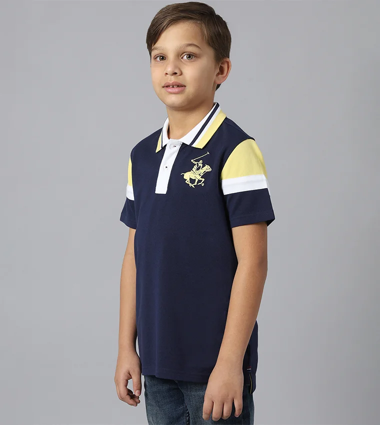 بيفرلي هيلز بولو كلوب تيشيرت بولو بأكمام قصيرة مطرز بشعار