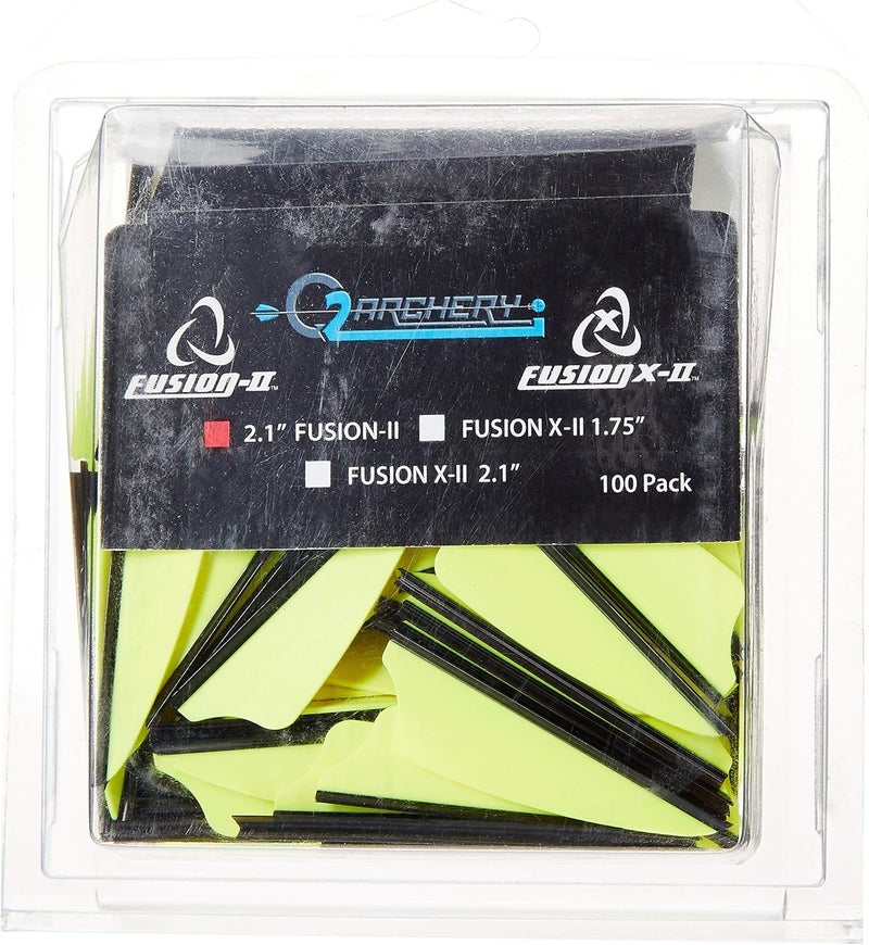 Q2i Store Fusion-II Shield Cut 2.1" Arrow Vanes - Pack of 100, Durable & Lightweight Fletching Vanes for Archery Accessories, Feather Fletching & Arrow Fletchings, Enhanced Crosswind Control for Precision - Image 2