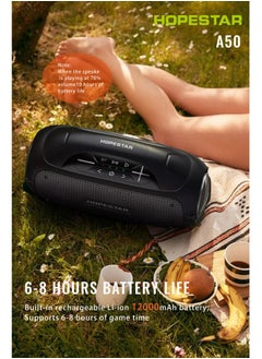 HOPESTAR HOPESTAR A50 80W IPX6 Waterproof Portable Bluetooth Speaker Outdoor Subwoofer  Black  - Image 4