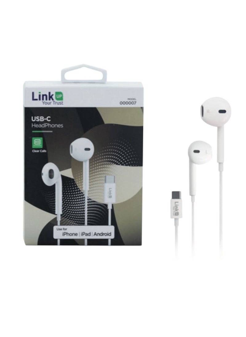LINKUP Link Up USB-C Headset - Wired Headset Compatible with iPhone, iPad, Android 