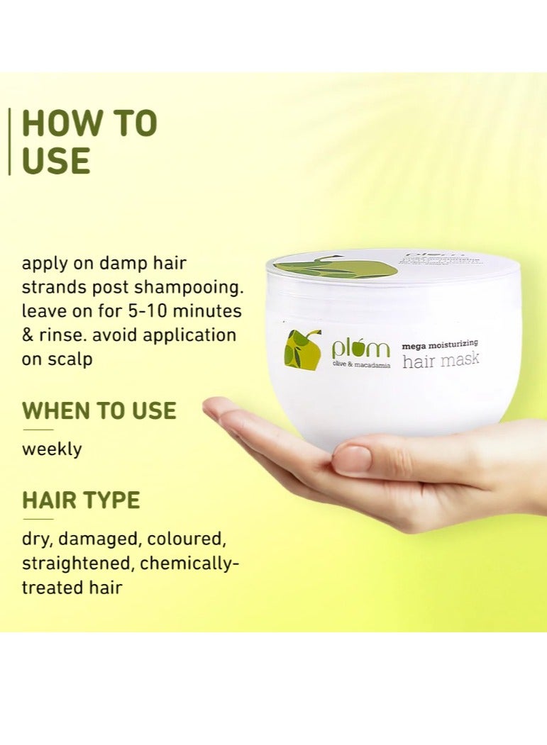 Plum Olive & Macadamia Mega Moisturizing Hair Mask For Smooth Hair 100 Vegan 250g - Image 4