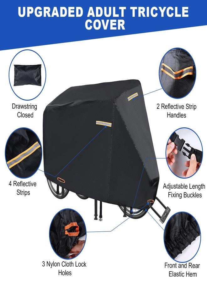 GRABADO Tricycle Cover for Adult Trike Heavy Duty Waterproof Outdoor Bike Cover - Image 4