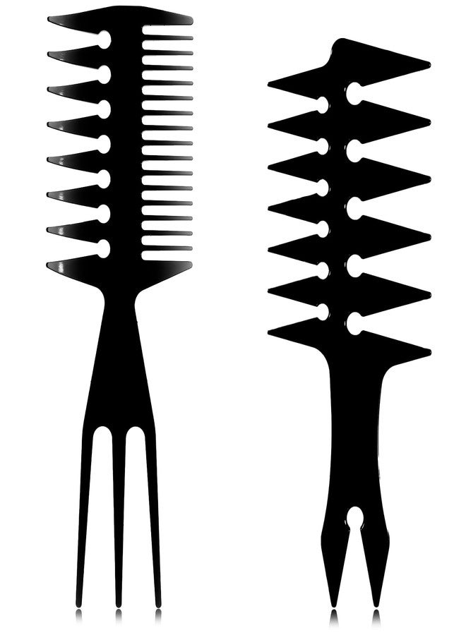 YQQYG 2PCS Texture Comb, Mens Styling Comb Double Sided Styling Combs, Oil Head Hair Combs for Professional Hair Salon and Barber, Two Styles - Image 1