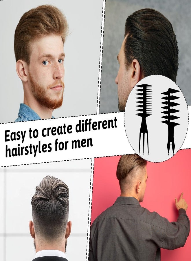 YQQYG 2PCS Texture Comb, Mens Styling Comb Double Sided Styling Combs, Oil Head Hair Combs for Professional Hair Salon and Barber, Two Styles - Image 4