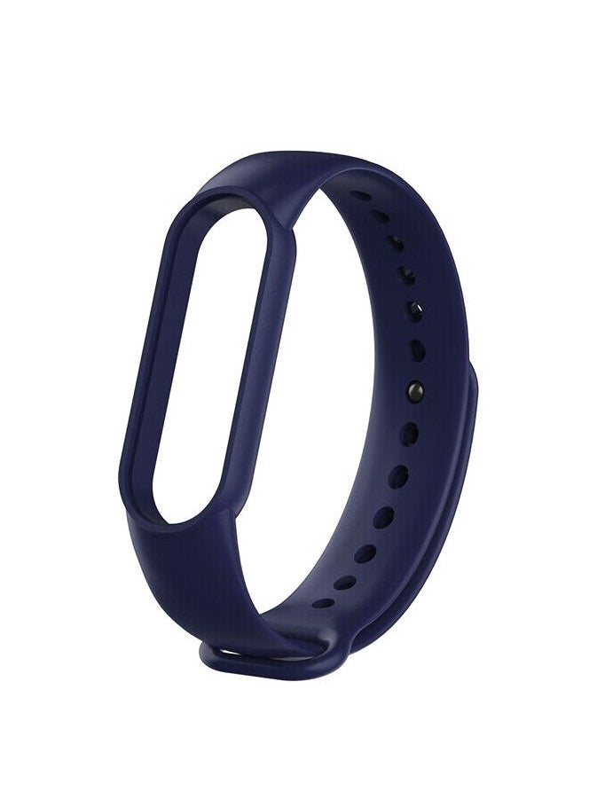 CATANES Xiaomi Mi Band 5 / Mi Band 6 سوار بديل للساعة الذكية سوار رياضي ناعم من السيليكون لـ Mi Band 5/6 جهاز تعقب اللياقة البدنية أزرق داكن  - Image 1