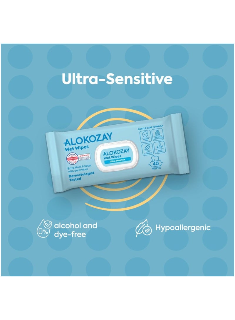 Alokozay Baby Wet Wipes Ultra-Sensitive Without Perfume 12 x 20 Wipes - Image 3