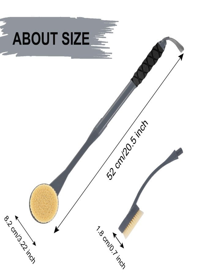 Gobiteli Back Scrubber for Shower,20.5" Long Handle Shower Brush for Body for Deep Clean,Back Brush for Shower for Men Women(Grey) - Image 5