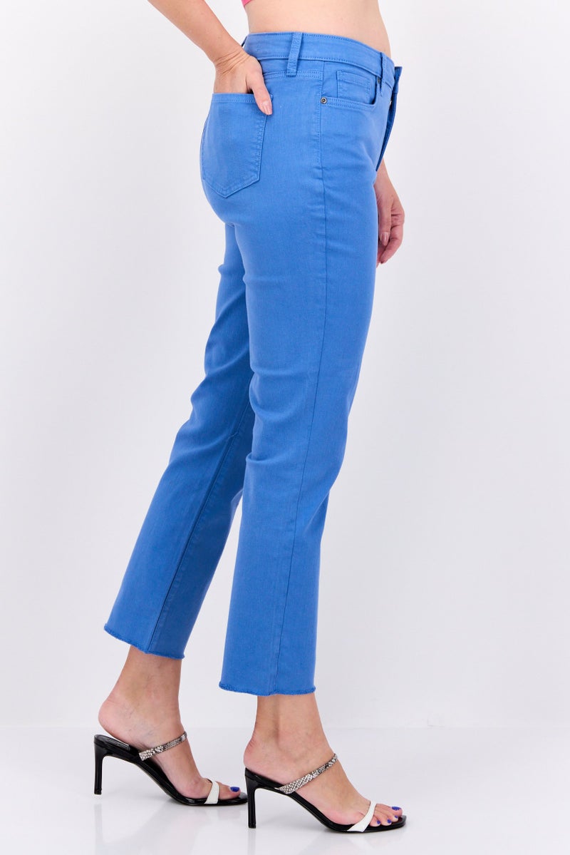 NYDJ Women Slim Fit Solid Chino Pants, Blue - Image 3