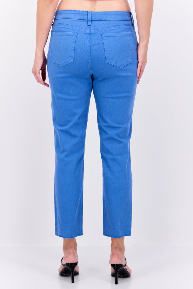 NYDJ Women Slim Fit Solid Chino Pants, Blue - Image 2