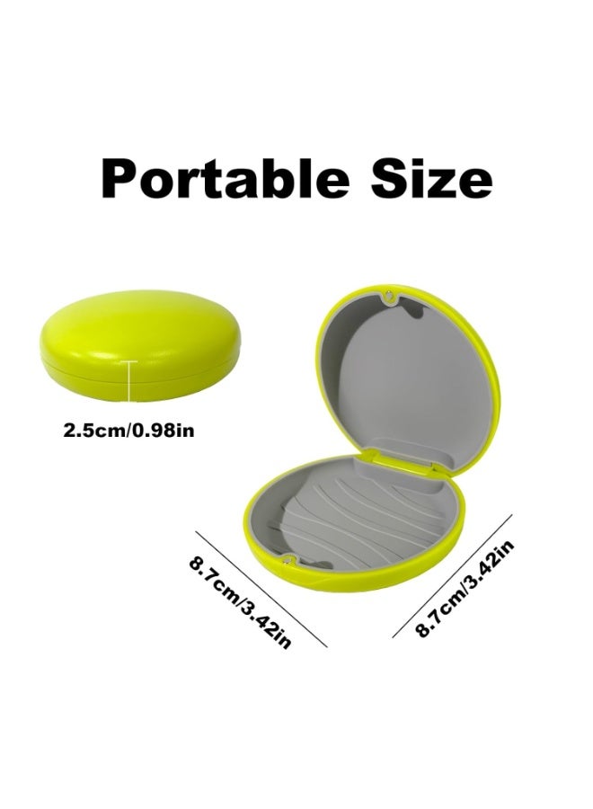 Retainer Case Mouthguard Case Denture Case Slim Aligner Case Compatible with Invisalign Night Mouth Guard Case Retainer Holder Storage Box Organizer with Silicone Textured Liner Magnetic Closure Green with Light Gray Inner - Image 2