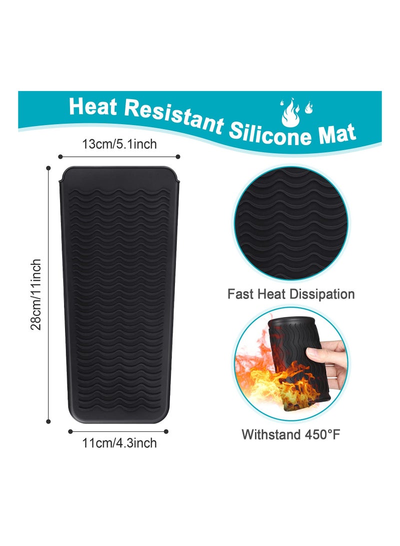 Zikra 2 Pack Heat Resistant Silicone Mat Pouch for Flat Iron, Curling Iron, Hair Straightener, Hair Curling Wands,Hot Hair Tools (Classic Style) - Image 3