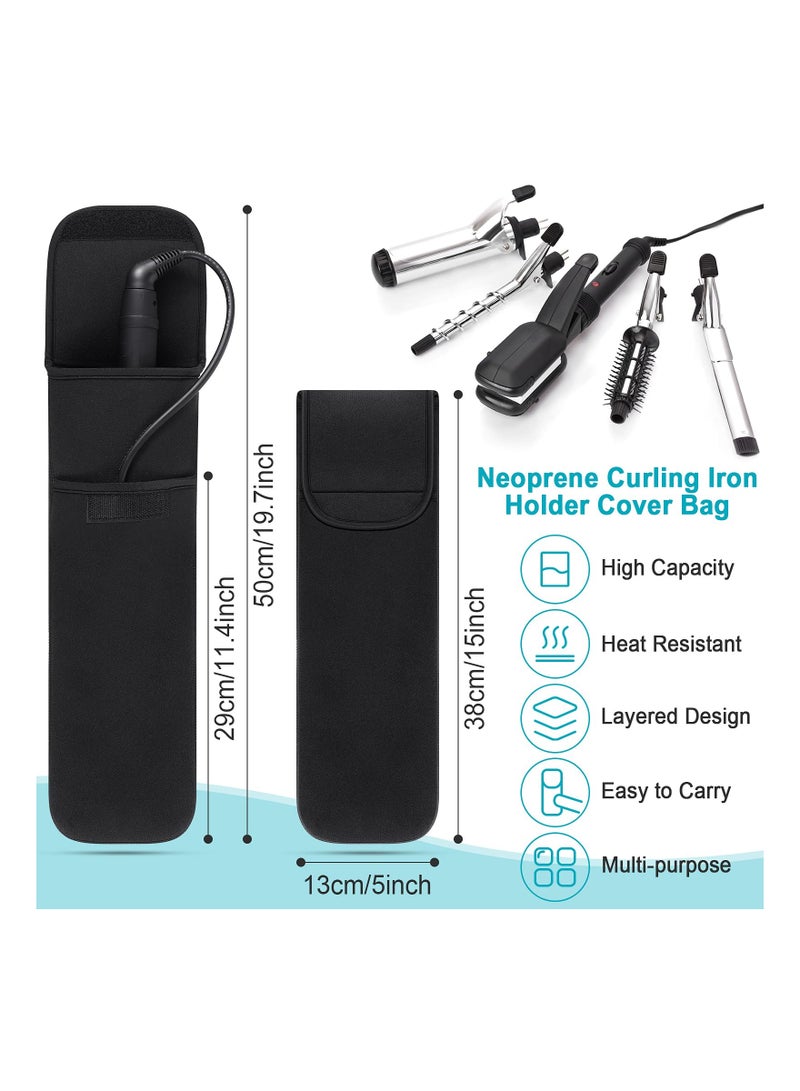 Zikra 2 Pack Heat Resistant Silicone Mat Pouch for Flat Iron, Curling Iron, Hair Straightener, Hair Curling Wands,Hot Hair Tools (Classic Style) - Image 2