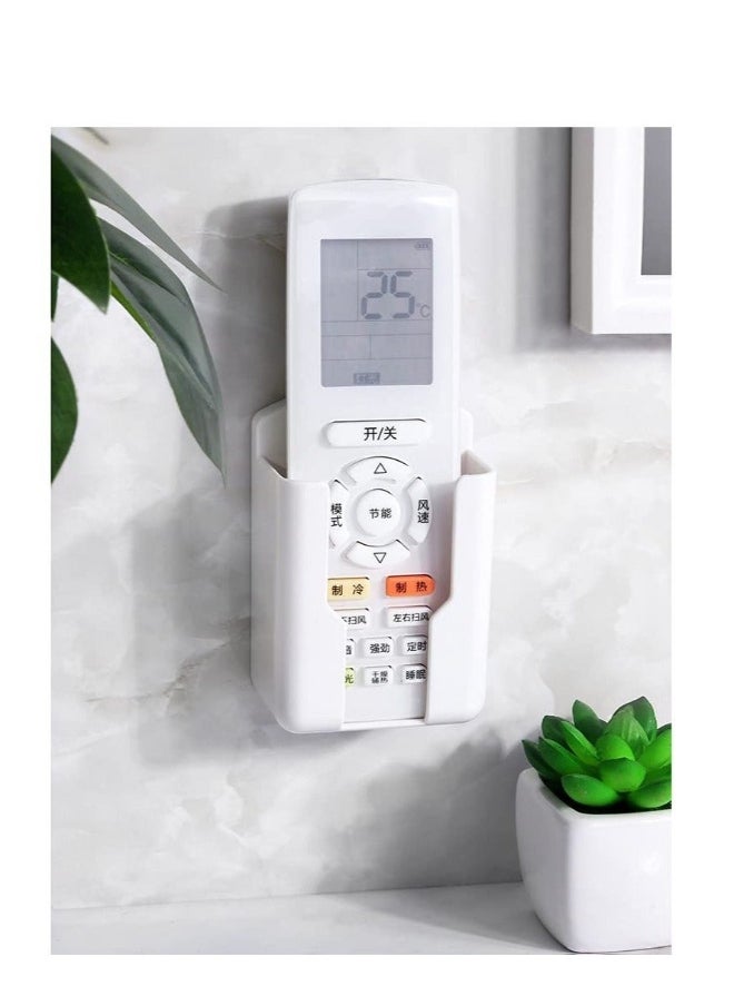 Generic - Wall Mount Remote Control Holder, 5 Pcs TV Air Conditioner Remote Control Holder, Wall Mount Storage Box Organizer, for Home Nightstand Office Desk School Supply Storage (White) - Image 1